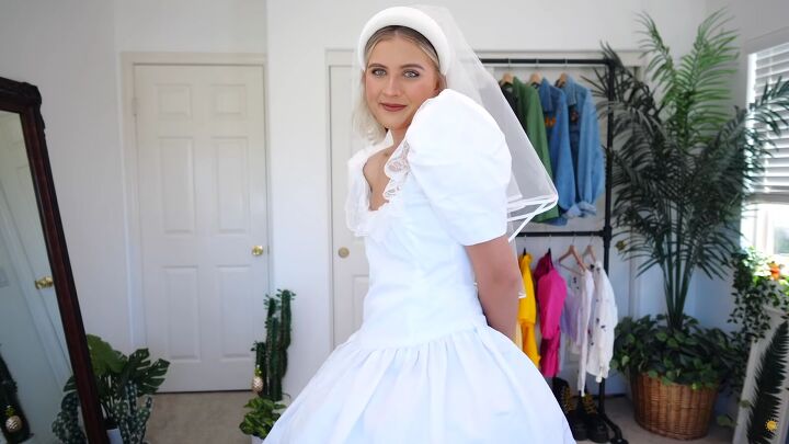 thrift store wedding dress transformation how i altered my own gown, DIY wedding dress transformation