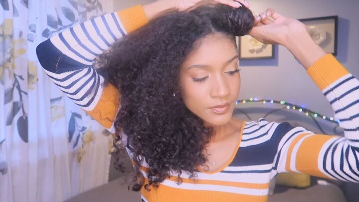 how to easily make use diy perm rods at home, Sectioning hair on one side