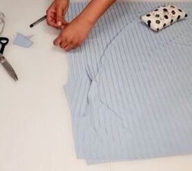 how to make a blouse without a pattern in 6 simple steps, Pinning the fabric pieces together