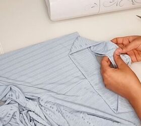 how to sew pants without a pattern by tracing pants you already own, Folding the waistband
