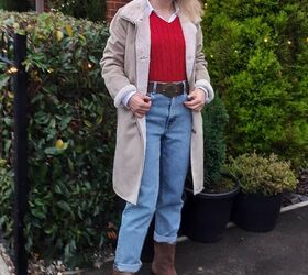 elegant winter style ideas with just one coat, Elegant layers and a vintage belt