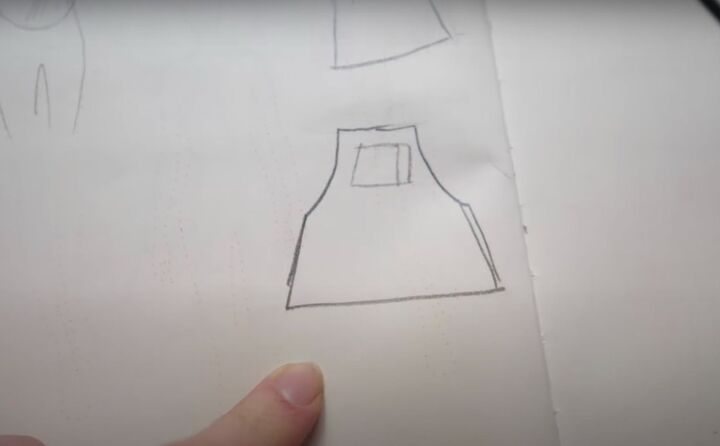 how to sew an overall dress without a pattern in 6 simple steps, Sketch for the DIY overall dress