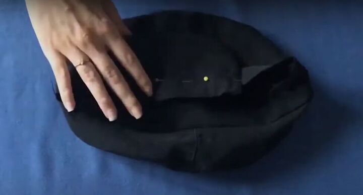 how to make a baker boy hat from scratch, Pinning and sewing the hat brim