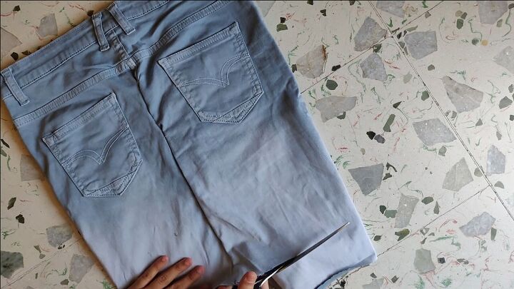how to make cut off jean shorts skirts super easy tutorial, Adjusting the DIY denim skirt