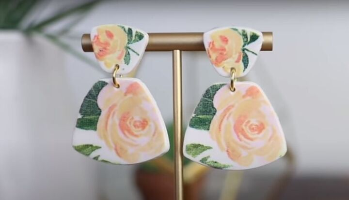 how to make polymer clay earrings with cute designs from napkins, How to make polymer clay earrings