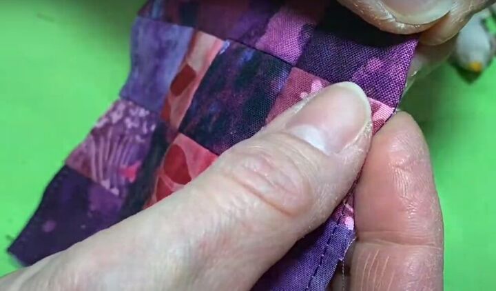 how to sew decorative patches on jeans to cover holes look cute, Folding the seam inside