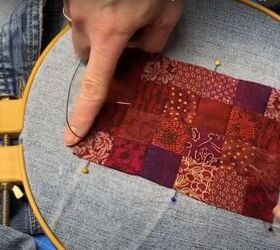 how to sew decorative patches on jeans to cover holes look cute, How to sew a patch on jeans