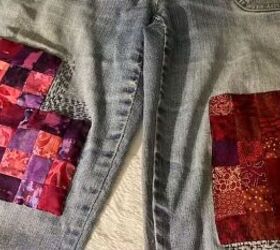 how to sew decorative patches on jeans to cover holes look cute, Cute DIY patches sewn onto jeans