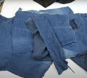 old jeans need an upcycle try this cute patchwork denim top diy, Denim top DIY