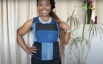 Old Jeans Need an Upcycle? Try This Cute Patchwork Denim Top DIY