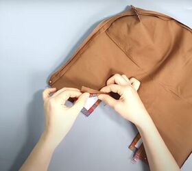 how to sew a cute plaid purse perfect for fall and winter, Folding the layers of fabric