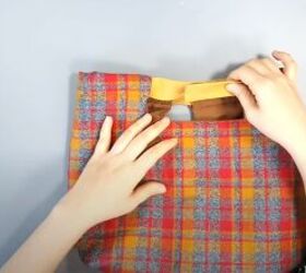 how to sew a cute plaid purse perfect for fall and winter, Sewing the straps