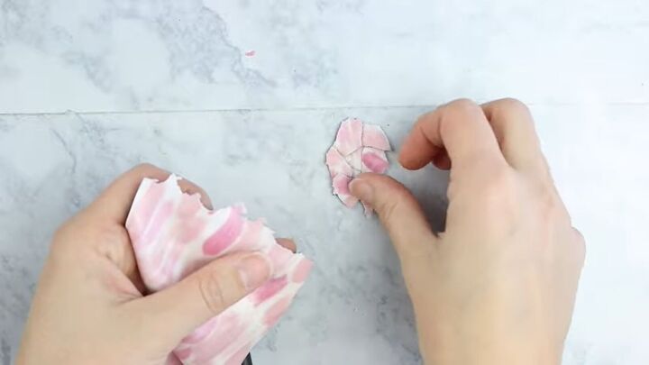 how to make cute earrings using the polymer clay watercolor technique, Creating a marble pattern with the polymer clay