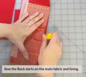 how to sew a romantic vintage inspired puff sleeve dress, Sewing the darts on the fabric