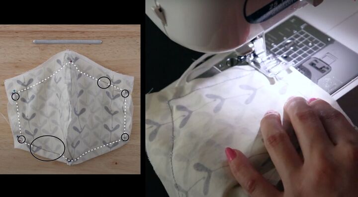 how to sew an easy face mask with adjustable straps free pattern, Sewing the DIY face mask
