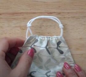 how to sew an easy face mask with adjustable straps free pattern, Making fisherman s knots for the ear loops