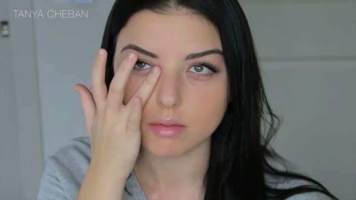 how to hide under eye dark circles with makeup in 3 simple steps, Dabbing corrector under the eyes