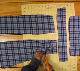 2 easy diy sweatshirt refashions making bandana flannel sleeves, Cutting off the cuff of the shirt