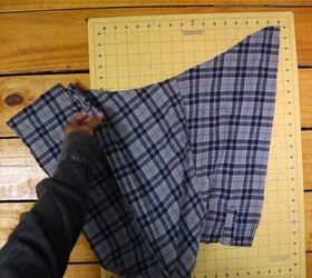 2 easy diy sweatshirt refashions making bandana flannel sleeves, Widening the sleeve