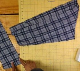 2 easy diy sweatshirt refashions making bandana flannel sleeves, Cutting ties for the wrists