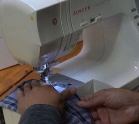2 easy diy sweatshirt refashions making bandana flannel sleeves, Sewing a basting stitch