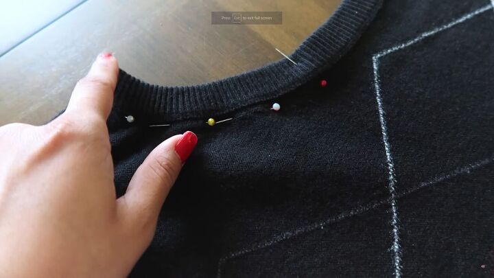 how to wear your boyfriend s clothes 4 men s items made new again, Pinning the armholes on the vest