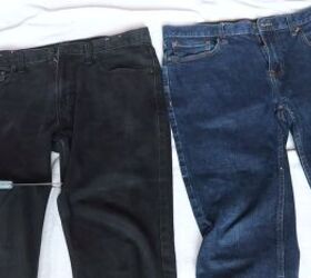 how to wear your boyfriend s clothes 4 men s items made new again, Cutting off the legs of the jeans