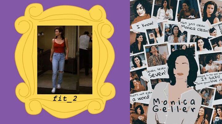 12 fun 90s friends tv show outfits inspired by the 6 characters, Monica outfit with a red top and jeans
