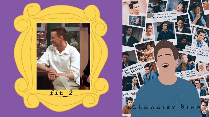 12 fun 90s friends tv show outfits inspired by the 6 characters, Chandler s work outfits with collared shirts