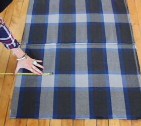 how to make a cute long vest out of an old blanket in 4 easy steps, Marking the shoulders for the DIY vest