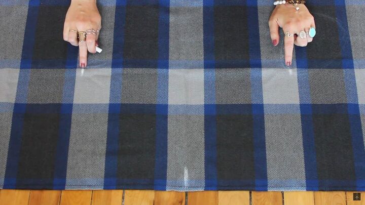 how to make a cute long vest out of an old blanket in 4 easy steps, How to make a blanket scarf into a vest