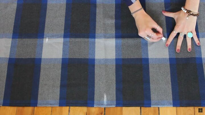 how to make a cute long vest out of an old blanket in 4 easy steps, Drawing the armholes