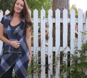 How to Make a Cute Long Vest Out of an Old Blanket in 4 Easy Steps