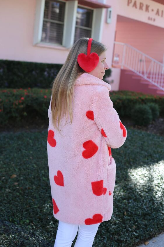 heart print coat for february