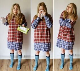 how to make a cozy flannel shirt dress out of 2 old shirts, How to make a flannel shirt dress