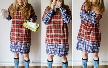 How to Make a Cozy Flannel Shirt Dress Out of 2 Old Shirts