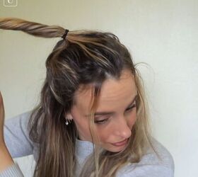 5 cute hairstyles for dirty hair that are super easy to do, Twisting the ponytail at the top