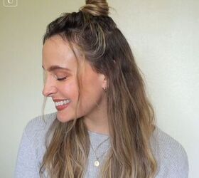 5 cute hairstyles for dirty hair that are super easy to do, Half bun hairstyle for dirty hair
