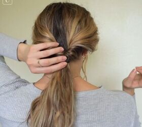5 cute hairstyles for dirty hair that are super easy to do, Flipping the ponytail through the opening