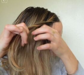 5 cute hairstyles for dirty hair that are super easy to do, Creating a twist braid to the side