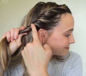 5 cute hairstyles for dirty hair that are super easy to do, Twist braiding hair to the ear