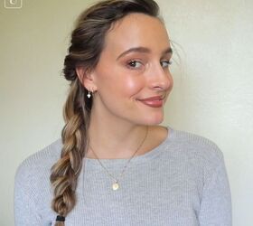 5 cute hairstyles for dirty hair that are super easy to do, Twisted side braid hairstyle for dirty hair