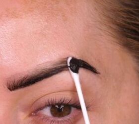how to easily do an at home brow tint in 6 simple steps, Removing the brow tint with a cotton swab