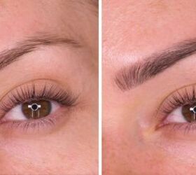 how to easily do an at home brow tint in 6 simple steps, At home eyebrow tint before and after