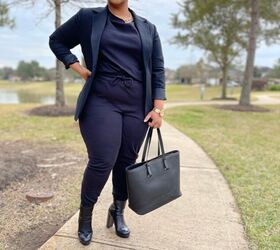 fashion helpful tips to prepare an outfit for your next event, Outfit Details Sunglasses Morgan B Styles Jogger Set Morgan B Styles Blazer Thrifted Boots Charlotte Russe Handbag H M