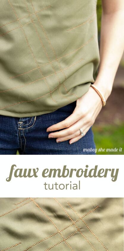 metallic faux embroidery blouse tutorial