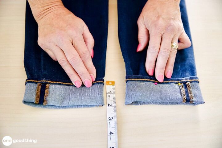 the easiest way to hem jeans that are too long