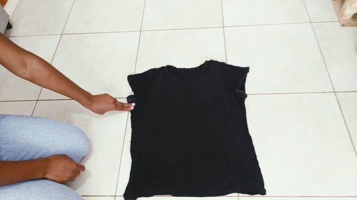 how to easily make a cute diy open back t shirt without sewing, No sew t shirt alterations