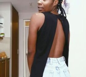 how to easily make a cute diy open back t shirt without sewing, DIY open back top