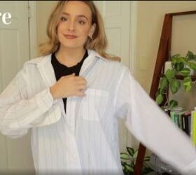 how to make a wrap top out of a shirt in 7 quick easy steps, The men s button down shirt before the DIY
